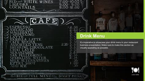 Free Restaurant Drink Menu PowerPoint Slide Templates | SlideStore