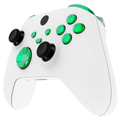 eXtremeRate Chrome Green Replacement Buttons for Xbox Series S & Xbox ...