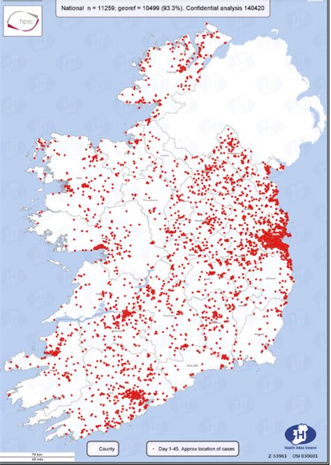 This report from the HSE shows the geographic spread of Covid-19 cases in Ireland