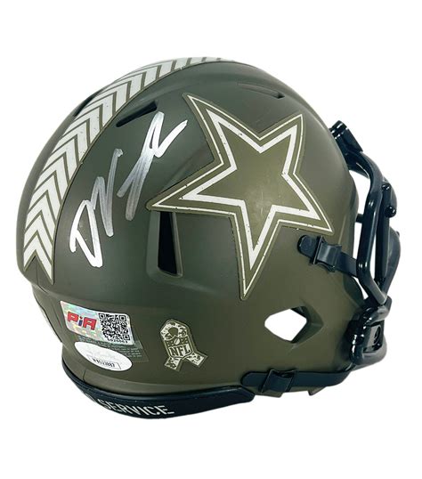 Deuce Vaughn Signed Dallas Cowboys Salute to Service Mini Football Hel ...