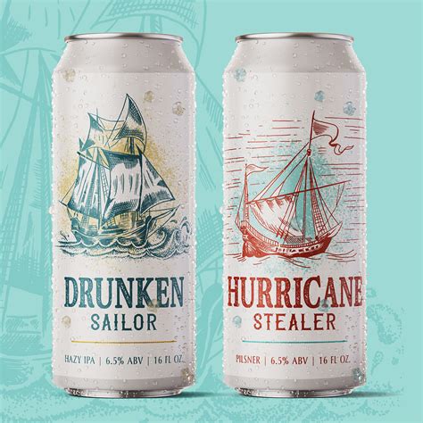 Beer Can Label Design - boat illustrations on Behance