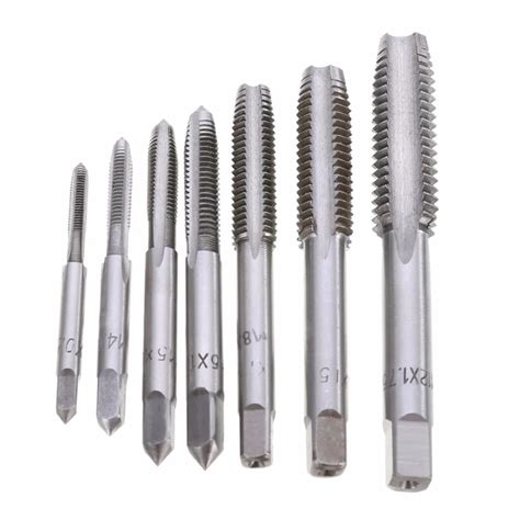 New 7pcs/set M3 M12 HSS Metric Tapper Right Hand Thread Tap Tool 0.5mm 1.75mm Pitch For ...