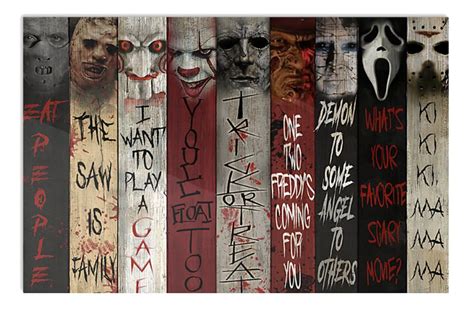 Horror character quotes poster • Shirtnation - Shop trending t-shirts ...