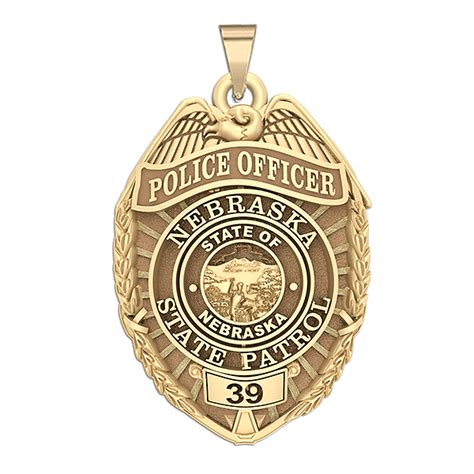 Personalized Nebraska Highway Patrol Police Badge with Your Rank and Number - PG101535