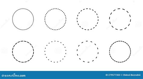 Dotted Line Circle Vector Frame Stock Vector - Illustration of symbol ...