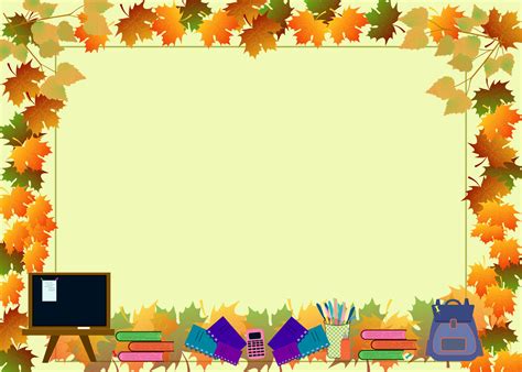 background for September 1 with leaves and school supplies 8828529 Vector Art at Vecteezy