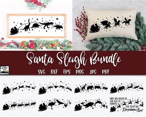 Santa Sleigh SVG Bundle 10 Santa and Animals SVG Files - Etsy