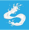 Dripping cream milk yogurt pouring white cream Vector Image