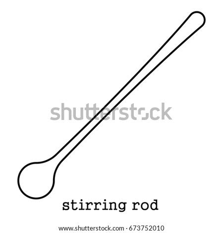 Stirring Rod Icon Outline Style Isolated Stock Vector 673752010 ...