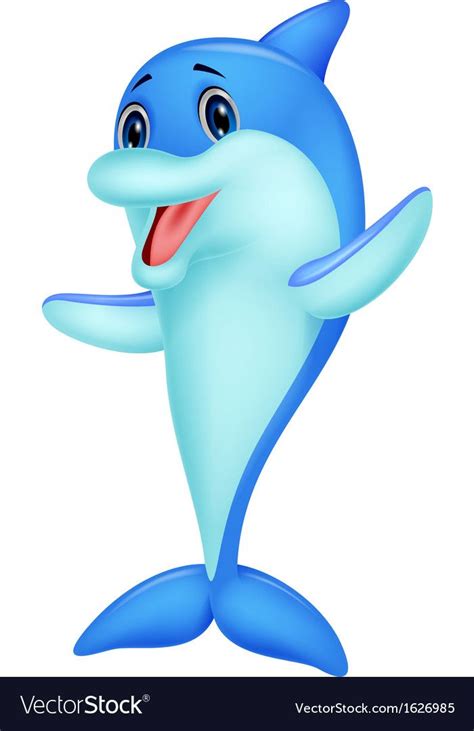 Vector illustration of Cute dolphin cartoon. Download a Free Preview or ...