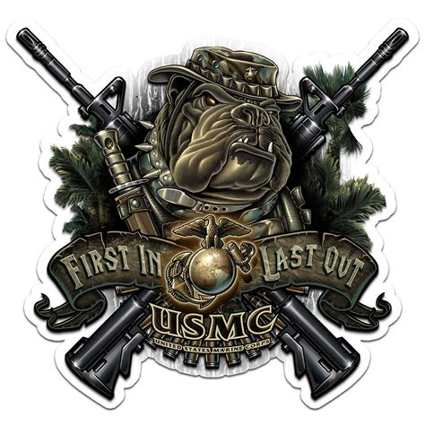 MARINE DEVIL DOG FIRST IN LAST OUT DECAL | North Bay Listings