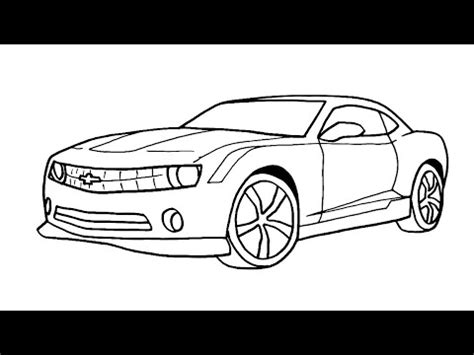 How to Draw a Chevrolet Camaro - Easy Car Drawing Step by Step - How to ...