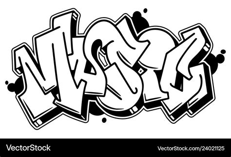 Music word in graffiti style Royalty Free Vector Image