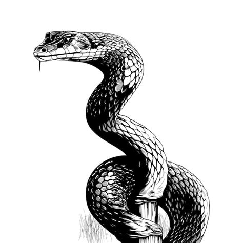 Premium Vector | Hand drawn sketch king cobra snake illustration