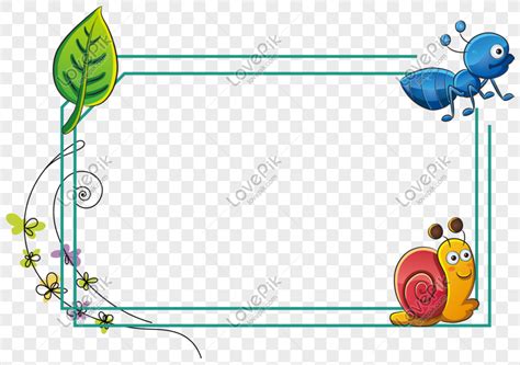 Cartoon Hand Drawn Border Design, Cartoon Border, Snail, Animal Design PNG Transparent Image And ...