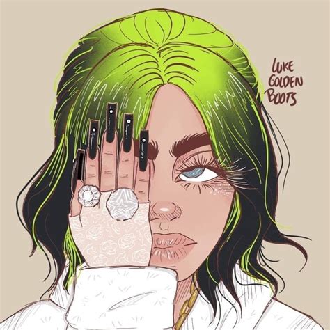 Billie Eilish Cartoon Drawing - sportcarima