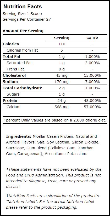 Muscletech Platinum 100% Casein Vanilla Ice Cream - 1.8 lb 27 Servings