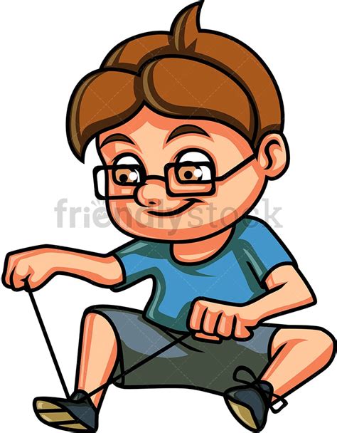 Little Boy Putting On Shoes Cartoon Vector Clipart - FriendlyStock