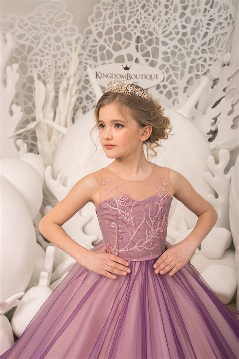 Purple and Blush pink Flower Girl Dress - Birthday Wedding party ...