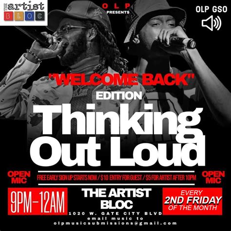 Thinking Out Loud Open Mic | Event Venue