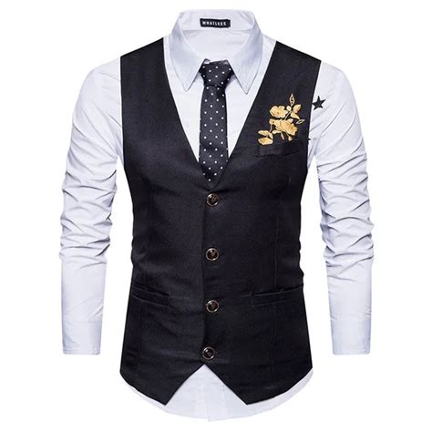 Gold Print Men Suit Vest Gilet Homme Costume 2017 Fashion Slim Fit Men ...