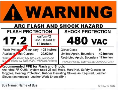 Arc Flash Warning labels and "Working Distance" | BCH Safety, Cleveland