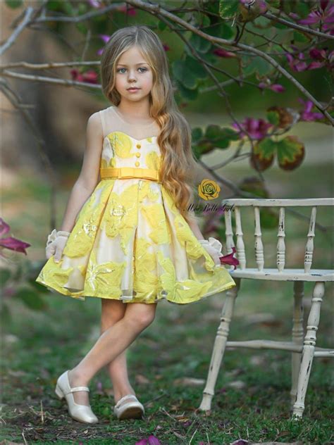 Girls Sleeveless Floral Embroidered Pleated Special Occasion Dress | Little girls easter dresses ...