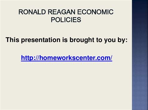 Ronald Reagan economic policies