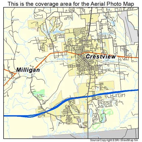 Aerial Photography Map of Crestview, FL Florida