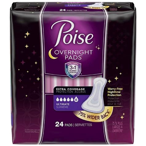 2 Pack - Poise Incontinence Overnight Pads, 24 ea - Walmart.com ...