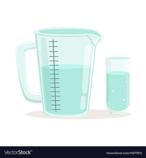 Measuring cup and glass kitchenware Royalty Free Vector