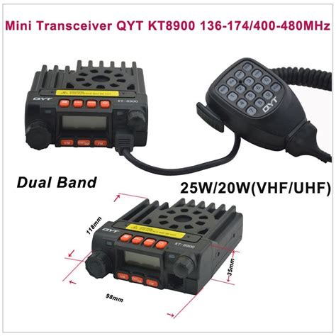 Mini Transceiver QYT KT8900 136-174/400-480MHz two way radio Dual band ...