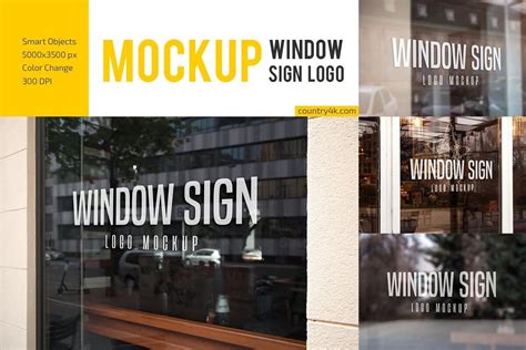 20+ Stunning Window Signage Mockup PSD Templates