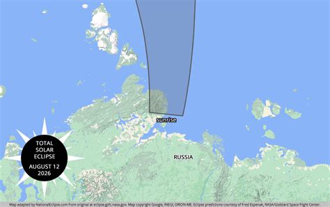 National Eclipse | Eclipse Maps | August 12, 2026 - Total Solar Eclipse