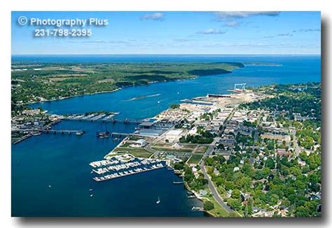 Aerial photo of Sturgeon Bay looking west toward Green Bay