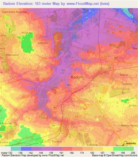 Elevation of Radom,Poland Elevation Map, Topography, Contour