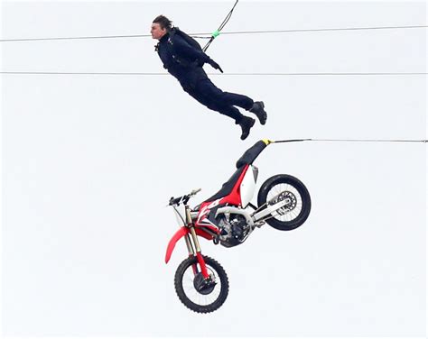 Tom Cruise Performs Motorcycle Stunt on Mission: Impossible 7 Set