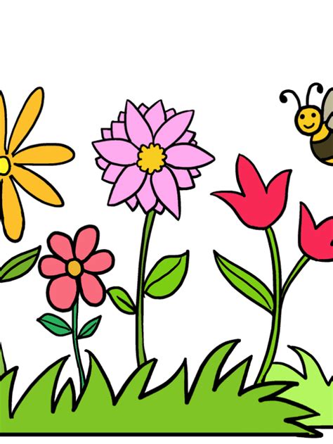 Easy Flower Garden Step-by-Step Tutorial - Easy Drawing Guides