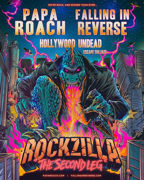 Papa Roach and Falling in Reverse Announce 2023 Leg of "Rockzilla" Tour