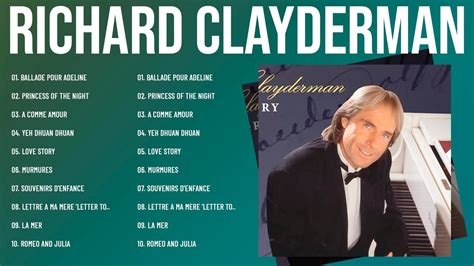 Richard Clayderman ~ Greatest hits FULL ALBUM ~ Best of Richard ...