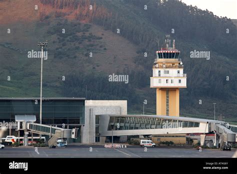 control tower walkways and terminal buildings of Los Rodeos Tenerife ...