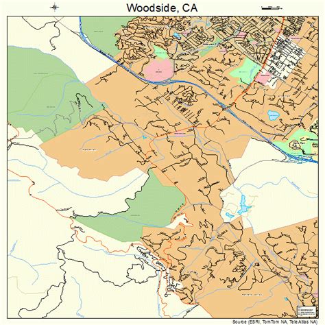 Woodside California Street Map 0686440