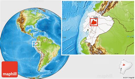 Physical Location Map of Cotopaxi, highlighted country, within the ...