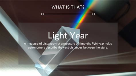 What is that?-LIGHT YEAR-a measure of distance-not a measure of time ...