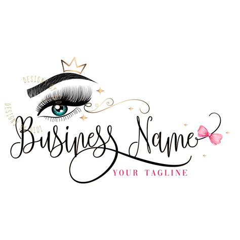 Lash Logo Custom Logo Eyelash Gold Crown Logo Crown Lash - Etsy | Namn