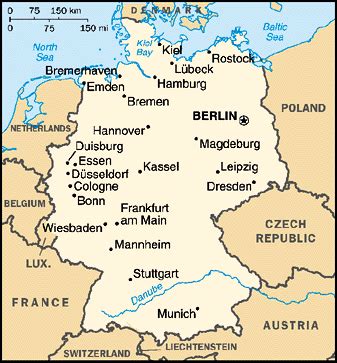 Map Of Germany And Bordering Countries