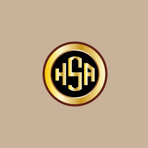 creative HSA letter logo design with golden circle 13528145 Vector Art ...