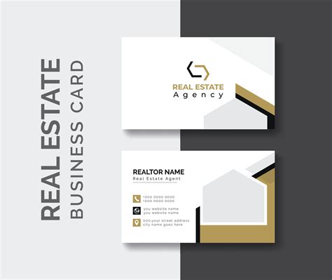 real estate agent business card design template. Modern abstract ...