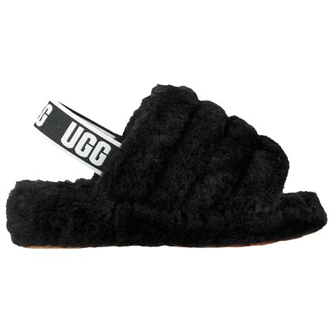 Lyst - Ugg Women's Fluff Yeah Logo Slide in Black - Save 38.125%