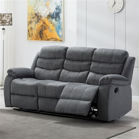 Jim Collection Contemporary Living Room Upholstered Reclining Sofa with ...